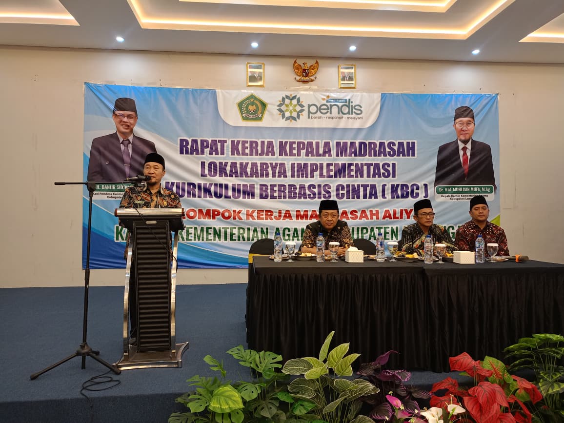 Rapat Kerja Kepala Madrasah: Lokakarya Implementasi Kurikulum Berbasis Cinta (KBC) Digelar KKM MA Kemenag Lamongan