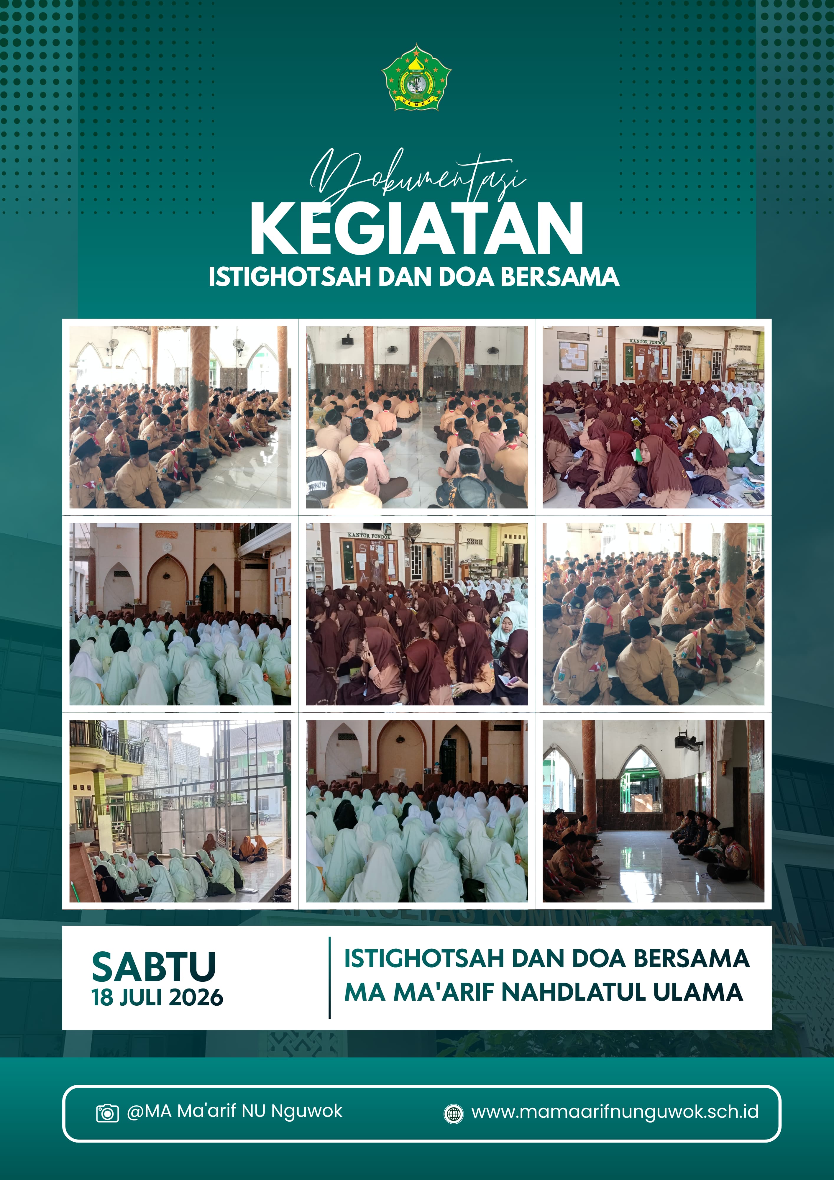 MA MNU Nguwok Lamongan - Pembiasaan Mingguan (Istighosah dan doa bersama)